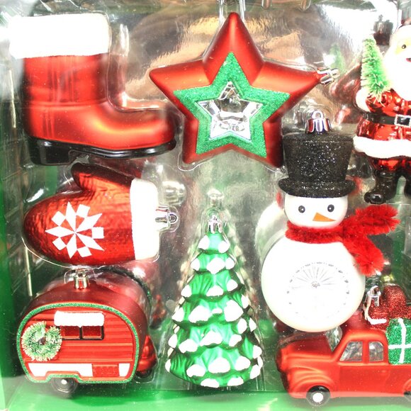 CG Hunter Department 56 Christmas Shatter 8 Piece Ornaments and 8 Hooks NIB - Picture 2 of 3